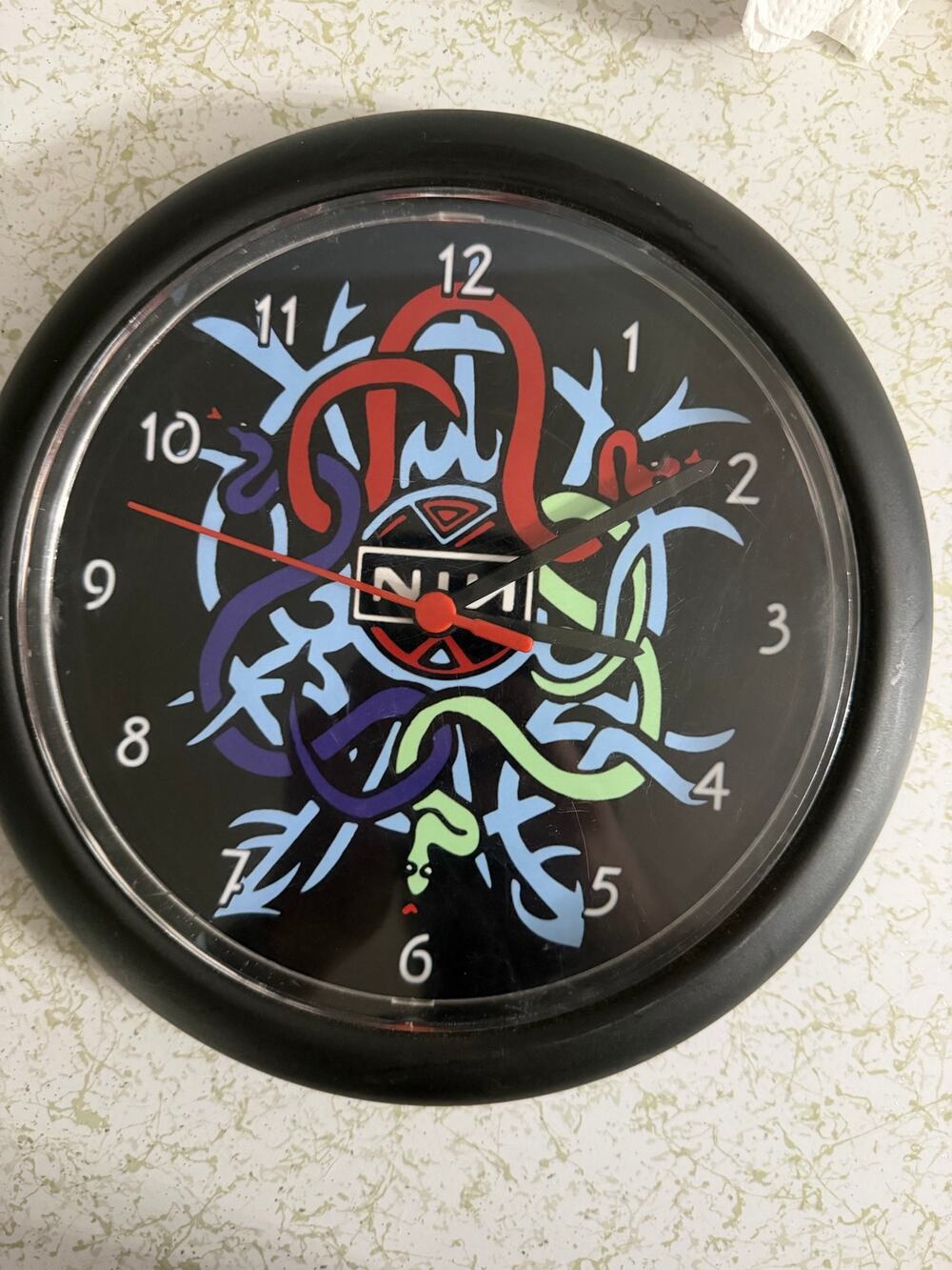Nine Inch Nails NIN Wall Clock Black Quartz 10” Rock Band Industrial Decor